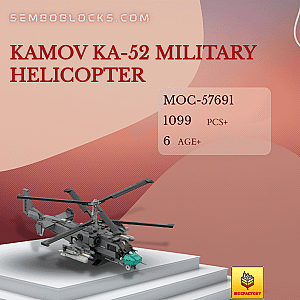 MOC Factory 57691 Military Kamov KA-52 Military Helicopter