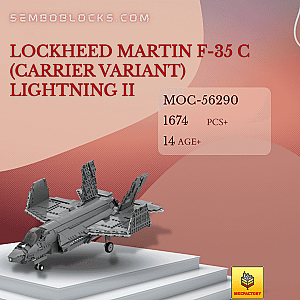 MOC Factory 56290 Military Lockheed Martin F-35 C (Carrier Variant) Lightning II