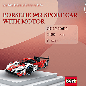 GULY 10615 Technician Porsche 963 Sport Car With Motor