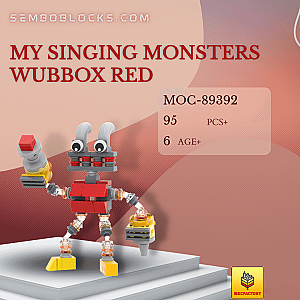 MOC Factory 89392 Movies and Games My Singing Monsters Wubbox Red