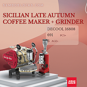 DECOOL / JiSi 16808 Creator Expert Sicilian Late Autumn Coffee Maker + Grinder