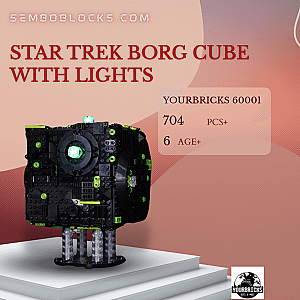 YOURBRICKS 60001 Movies and Games Star Trek Borg Cube with Lights