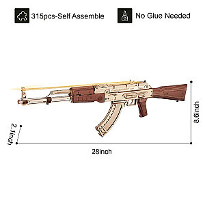 Robotime LQ901 Military Rokr Automatic Rifle AK-47 3D Wooden Assembly Guntoy