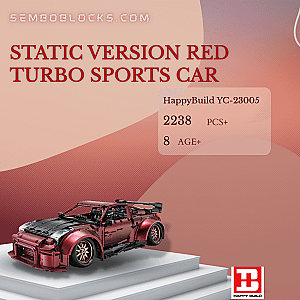 HAPPY BUILD YC-23005 Technician Static Version Red Turbo Sports Car