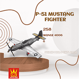 WANGE 4006 Military P-51 Mustang Fighter