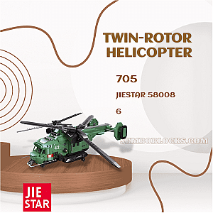 JIESTAR 58008 Military Twin-Rotor Helicopter