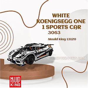 MOULD KING 13120 Technician White Koenigsegg One 1 Sports Car
