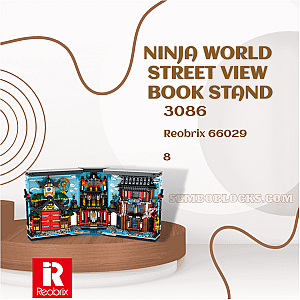 REOBRIX 66029 Creator Expert Ninja World Street View Book Stand