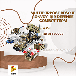 PANLOSBRICK 659008 Military Multipurpose Rescue Convoy: Air Defense Combat Team