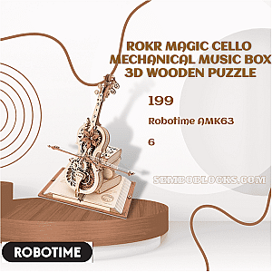 Robotime AMK63 Creator Expert ROKR Magic Cello Mechanical Music Box 3D Wooden Puzzle