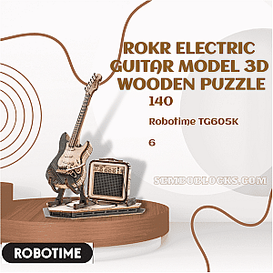 Robotime TG605K Creator Expert ROKR Electric Guitar Model 3D Wooden Puzzle