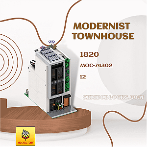 MOC Factory 74302 Modular Building Modernist Townhouse