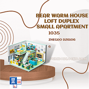 ZHEGAO DZ6106 Creator Expert Bear Warm House Loft Duplex Small Apartment