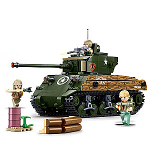 Sluban M38-B1110 Military World War II Pacific Storm: M4A3 (76W) Medium Tank