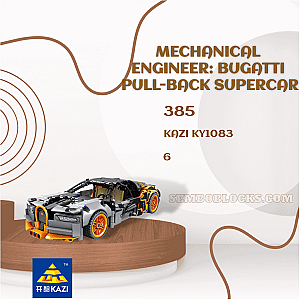 KAZI / GBL / BOZHI KY1083 Technician Mechanical Engineer: Bugatti Pull-back Supercar