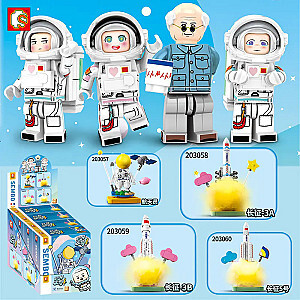 SEMBO 203057-203060 Super Meng Rockets: Astronaut, Long March-3A, Long March-3B, Long March 5 Space