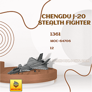 MOC Factory 64706 Military Chengdu J-20 STEALTH Fighter