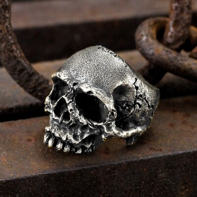 Eyhimd Vintage Punk 316L Rugged Skull Stainless Steel Rings Men S Fashion Party Biker Jewelry - Skull Outfit