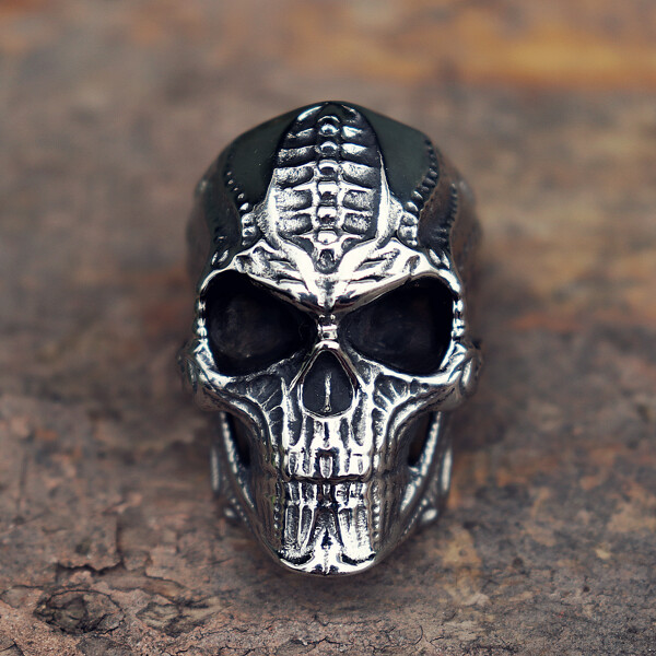 Men S Steampunk Mechanical Skull Stainless Steel Ring Rock Gothic Biker Rings Punk Jewelry - Skull Outfit