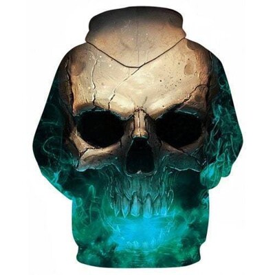 3D Effect Skull Print Pullover Hoodie Hc0602B Green 89595851 00Bd 4771 A09D Bb91Fedbd9A6 - Skull Outfit