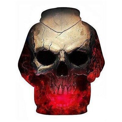 3D Effect Skull Print Pullover Hoodie Hc0602B Red B85C2F2F 2D16 4B9E 8D0A 51660Ae14Bc6 - Skull Outfit
