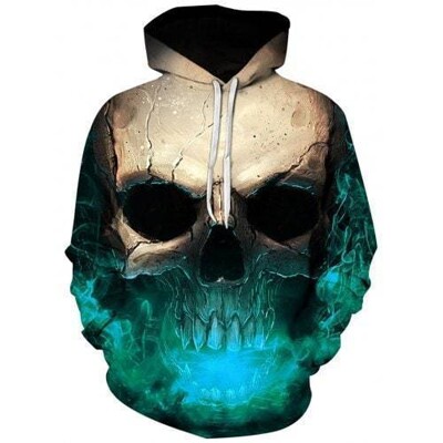 3D Effect Skull Print Pullover Hoodie Hc0602 Green Ee3935D5 Eaaf 45C2 A0B9 7D4Fa5670611 - Skull Outfit