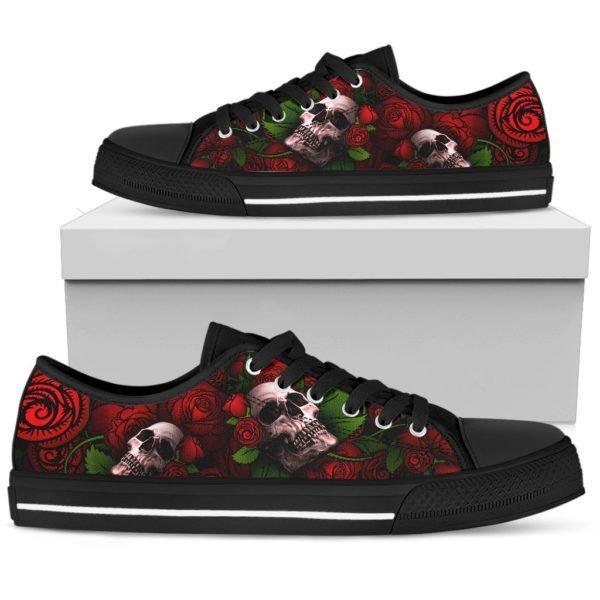 Rose And Skull Low Top Shoes 600X600 1 - Skull Outfit