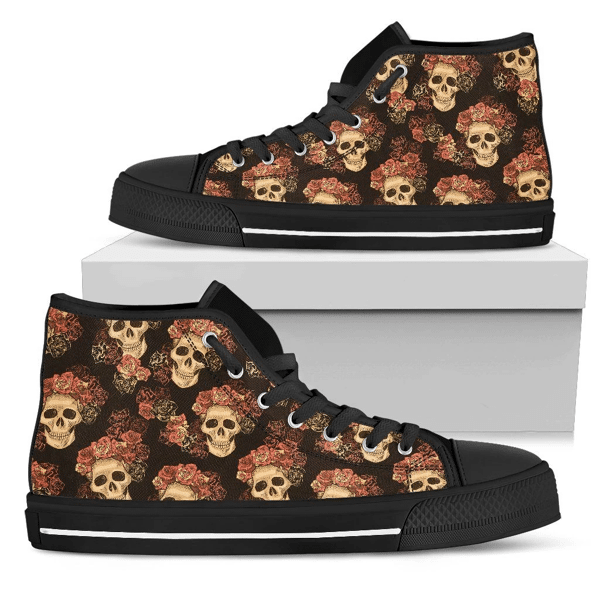 Gothic Skull Roses Shoes High To Pl18032005 - Skull Outfit