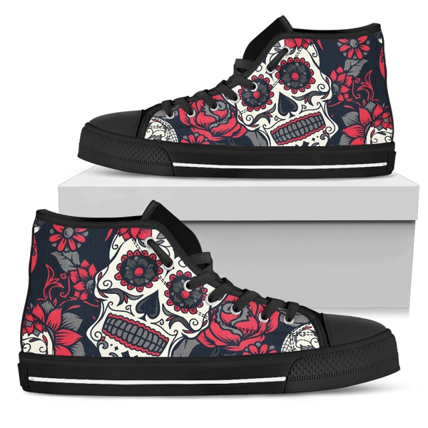 Womens Skull High Top Shoes Pl18032004 - Skull Outfit